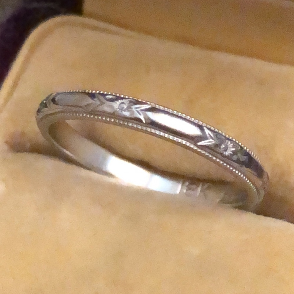 Antique orange blossom wedding ring 18k